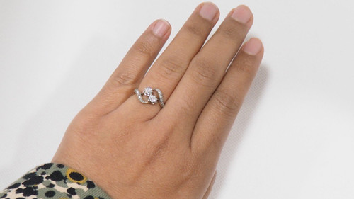 Anello Croce In Oro Bicolore E Diamanti