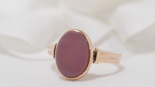 Anello In Oro Rosa E Calcedonio