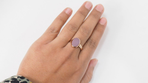 Anello In Oro Rosa E Calcedonio