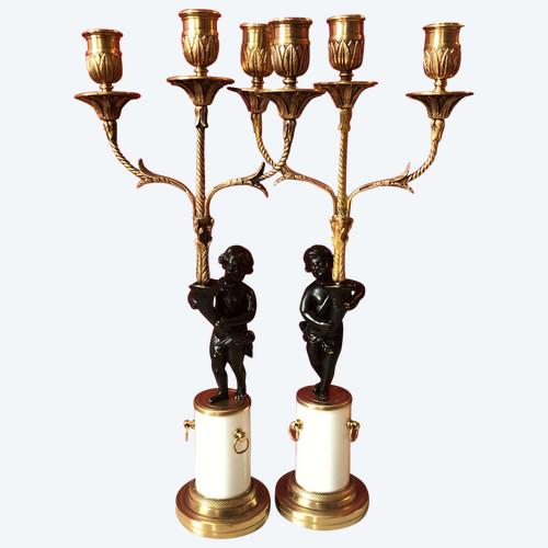 Candélabres aux putti, époque Louis XVI