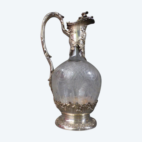 Aiguière En Argent Et Cristal