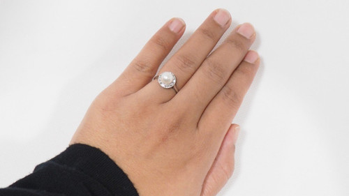 Bague En Or Gris, Perle De Culture Et Diamants