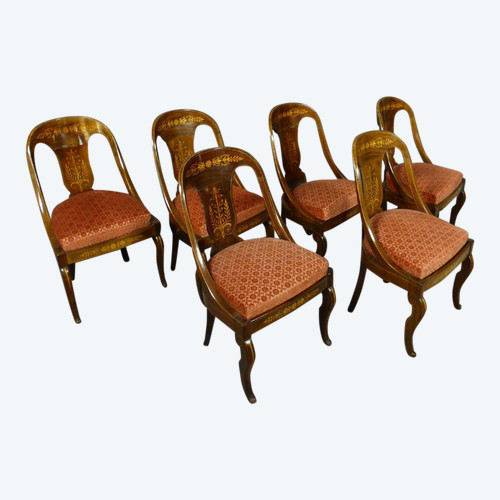 Suite Of Six Charles X Chairs Stamped "Allard"