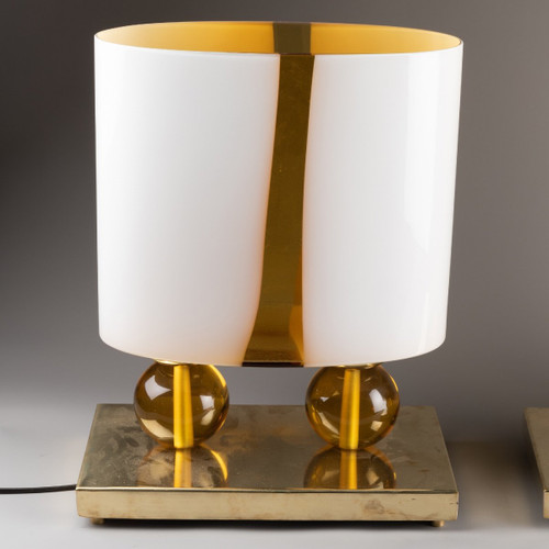 Paire De Lampes En Verre Murano, Design Italien XXe Siècle