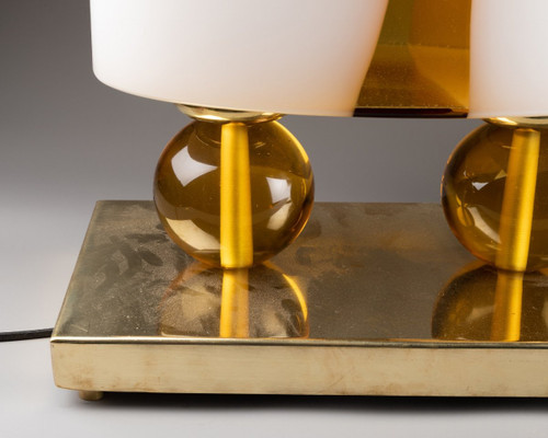 Paire De Lampes En Verre Murano, Design Italien XXe Siècle