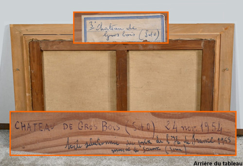 Grand Tableau « Château de Gros Bois », signé A.Mémin – 1954