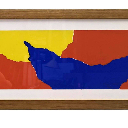 Lithograph Framed By H Pons Viallat, Wife Of Claude Viallat Dimension 31x120 Cm.
