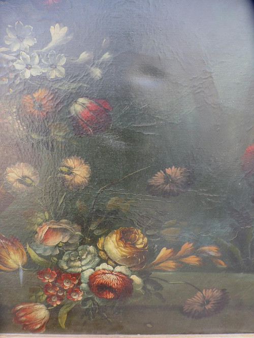 Tableau XIXème siècle Bouquet De Fleurs