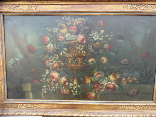 Tableau XIXème siècle Bouquet De Fleurs