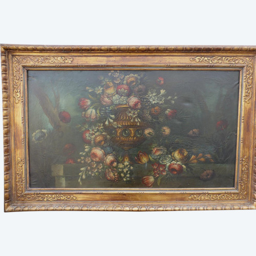 Tableau XIXème siècle Bouquet De Fleurs