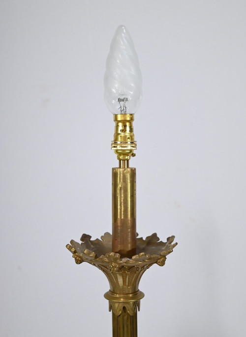 Importante Torcia in Bronzo Dorato - Fine XIX Secolo