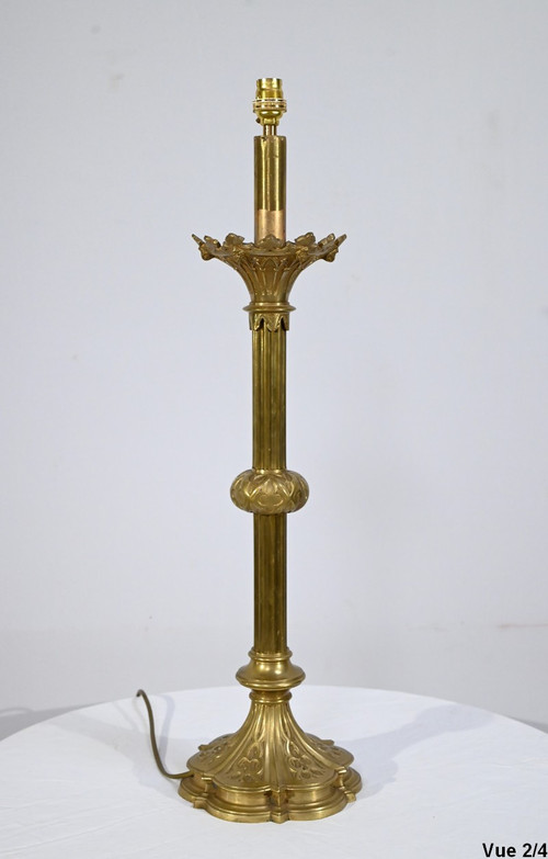 Importante Torcia in Bronzo Dorato - Fine XIX Secolo