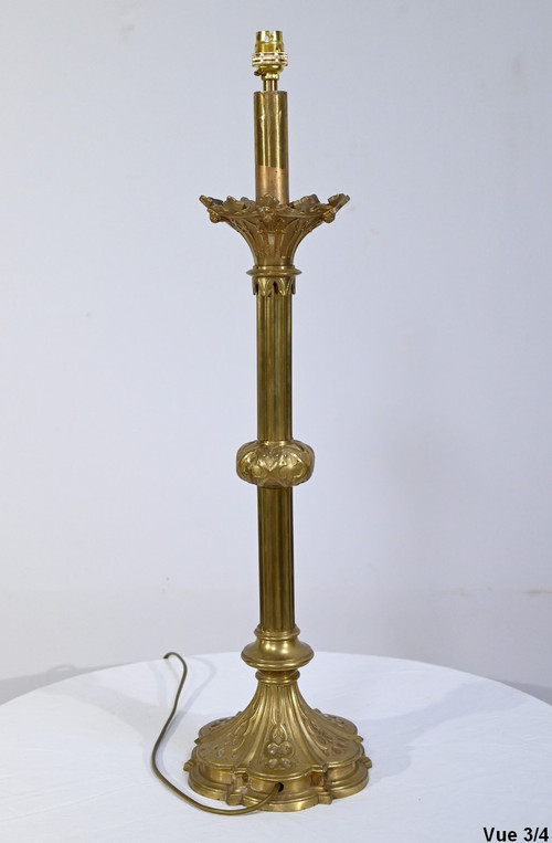 Importante Torcia in Bronzo Dorato - Fine XIX Secolo