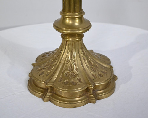 Importante Torcia in Bronzo Dorato - Fine XIX Secolo