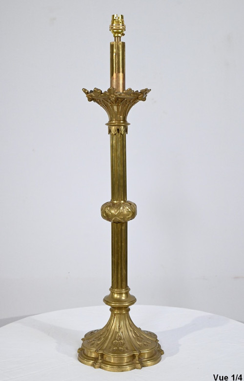 Importante Torcia in Bronzo Dorato - Fine XIX Secolo