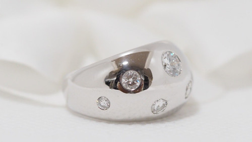 Anello Bangle In Oro Bianco E Diamanti