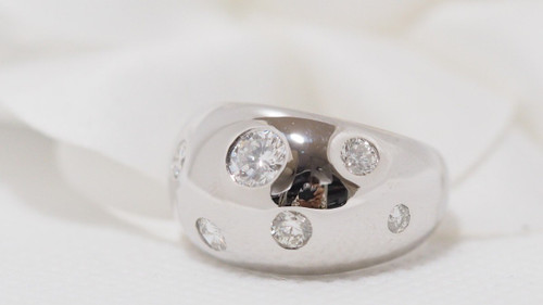 Anello Bangle In Oro Bianco E Diamanti