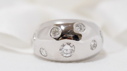 Anello Bangle In Oro Bianco E Diamanti