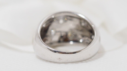 Anello Bangle In Oro Bianco E Diamanti