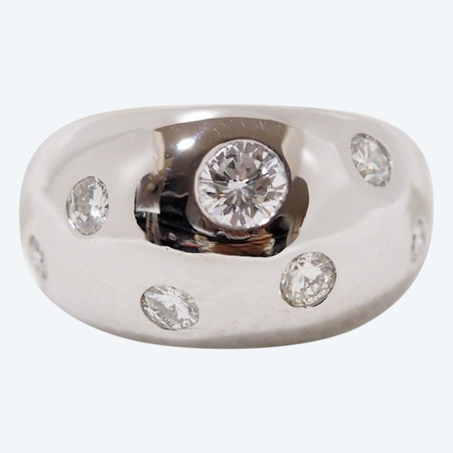 Anello Bangle In Oro Bianco E Diamanti