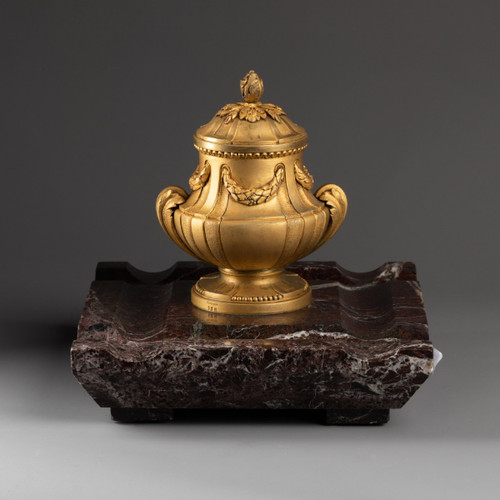 Encrier, Bronze Doré Et Marbre. Fonderie Susse Frères, XIXe Siècle