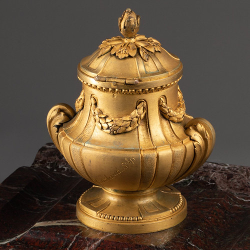 Encrier, Bronze Doré Et Marbre. Fonderie Susse Frères, XIXe Siècle