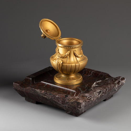 Encrier, Bronze Doré Et Marbre. Fonderie Susse Frères, XIXe Siècle