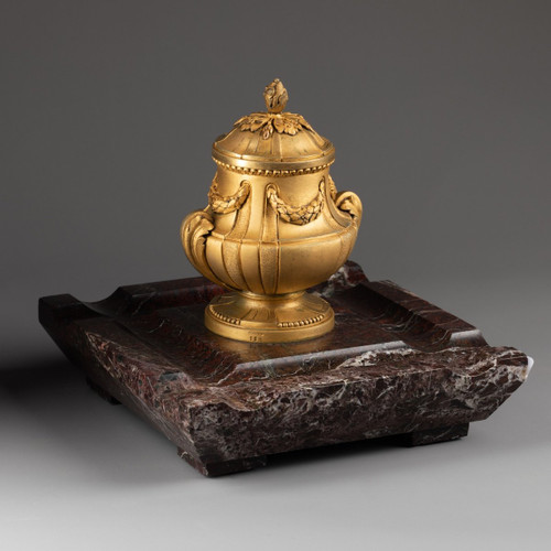 Encrier, Bronze Doré Et Marbre. Fonderie Susse Frères, XIXe Siècle