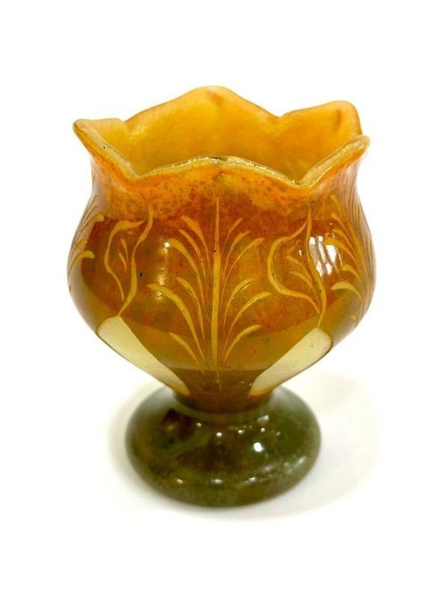 Vase Le Verre Français  "feuillages Stylisés"