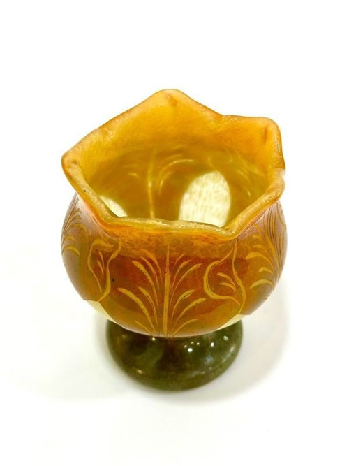 Vase Le Verre Français  "feuillages Stylisés"