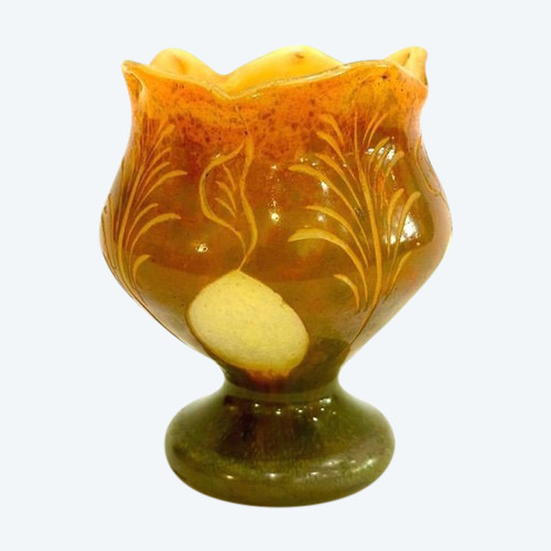 Vase Le Verre Français  "feuillages Stylisés"