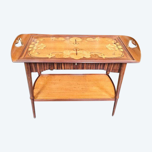 Table Servante Majorelle Art Nouveau "Cyclamens "