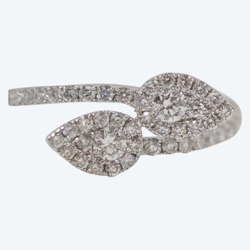 Bague Toi Et Moi Serpent En Or Blanc Et Diamants