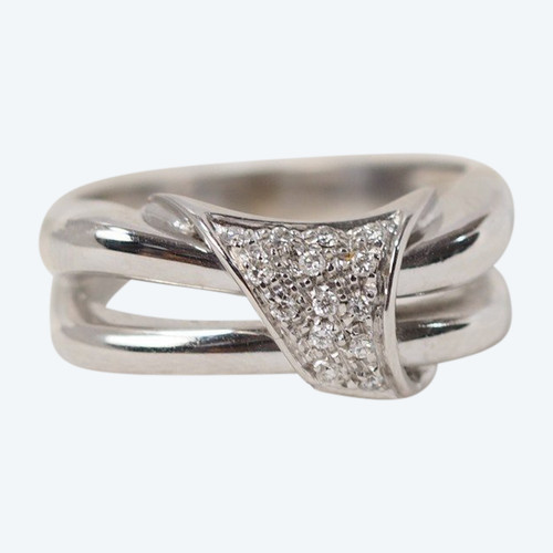 Anello Nodo In Oro Bianco E Diamanti