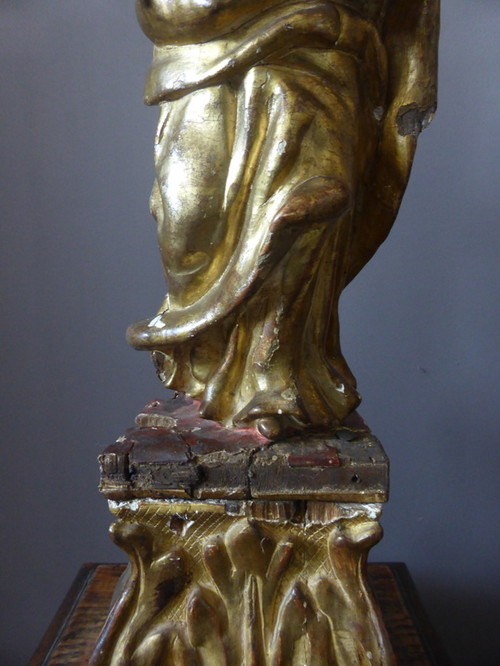 Virgin and Child, Polychrome Wood, XVIIth Century, Italy