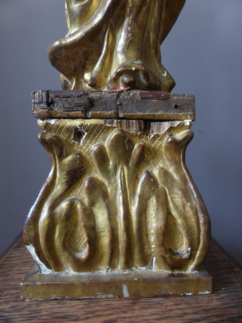 Virgin and Child, Polychrome Wood, XVIIth Century, Italy