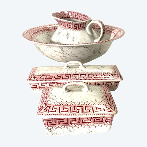 Set da toilette in terracotta Keller e Guérin del XIX secolo