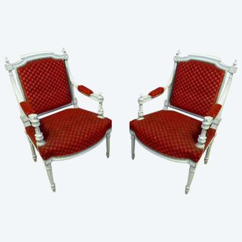 Paire De Fauteuils Style Louis XVI