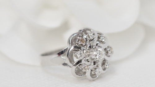 Anello Entourage In Oro Bianco E Diamanti