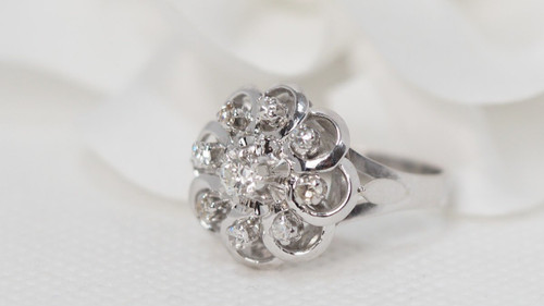 Anello Entourage In Oro Bianco E Diamanti