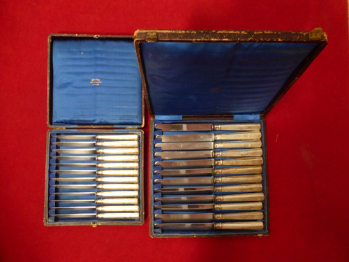 Housewife Of 24 Knives Mounted In Sterling Silver