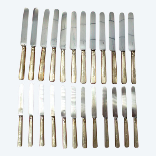 Housewife Of 24 Knives Mounted In Sterling Silver