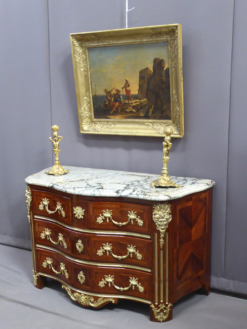 Commode En Marqueterie Style Régence