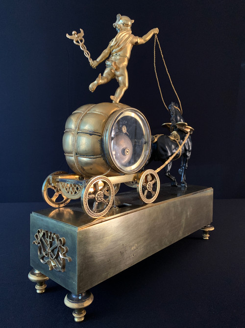 Claude Galle: Rare Mercury Char pendulum, Empire period.