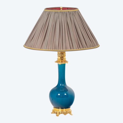 Paris porcelain and gilt bronze lamp, circa 1880