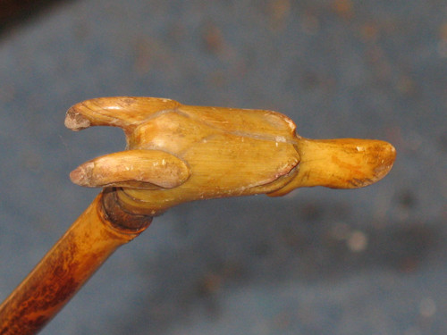 Bastone con pomello a forma di testa di levriero, fine XIX secolo