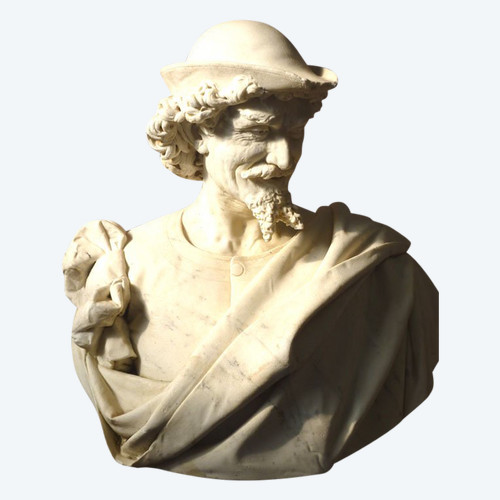 Importante Scultura in Marmo Firmata Benvenuti