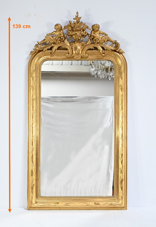 Importante Specchiera in Legno Dorato, Epoca Luigi Filippo - Metà XIX Secolo