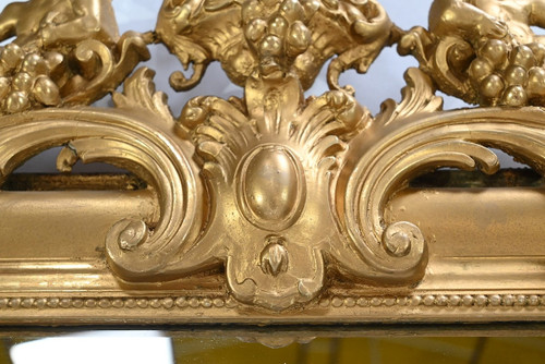 Importante Specchiera in Legno Dorato, Epoca Luigi Filippo - Metà XIX Secolo