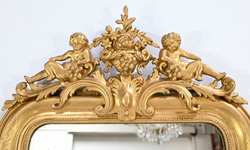 Importante Specchiera in Legno Dorato, Epoca Luigi Filippo - Metà XIX Secolo